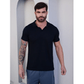Imagem da oferta Camisa Polo Tricô Manga Curta Sem Botão Masculina - Tam P