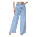 Imagem da oferta Calça Wide Leg Jeans Feminina Cintura Alta Levanta Bumbum