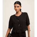 Imagem da oferta Blusa em Chiffon com Pingente de Besouro na Amarração