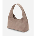 Imagem da oferta Bolsa Hobo Grande em Suede com Textura Croco