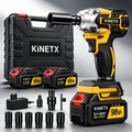 Imagem da oferta Chave De Impacto 800n.m 98v Brushless Com 2 Baterias Sem Fio Amarelo 127220v
