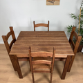 Imagem da oferta Jogo Mesa Jantar 100x74 4 Cadeiras Madeira