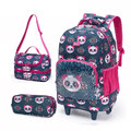 Imagem da oferta Kit Mochila De Rodinha Lancheira Estojo Spector De Panda Azul/Rosa