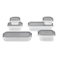 Imagem da oferta Electrolux Kit 6 Potes Herméticos De Plástico Cinza, 12,4l, Safelock, Empilhável E Modular