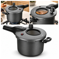 Imagem da oferta Panela de Pressão 4,5L Visor de Vidro Grande Com Antiaderente Preto Grafite MTA Fechamento Externo MTA Cozinhar