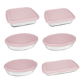 Imagem da oferta Conjunto Assadeiras 6 Peças com Tampa Cor Rosa - Marinex