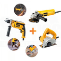 Imagem da oferta Kit Serralheiro Furadeira + Esmerilhadeira + Serra Mármore Dewalt 110V/220V