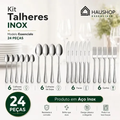 Imagem da oferta Faqueiro Inox 24 Peças Essenciale Haushop Jogo De Talheres Conjunto Mesa Posta Premium Resistente