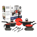 Imagem da oferta Jogo de Panelas BLACK DECKER 10 Peças Ceramic Line - Red Stone
