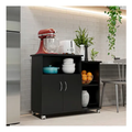 Imagem da oferta Fruteira Armário para Cozinha Balcão Para Cafeteira E Forno Cor Preto Nova Decor