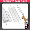 Imagem da oferta Combo espeto bivolt cabo madeira mais cesto mais grelha