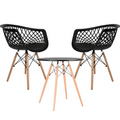 Imagem da oferta Conjunto Mesa 70 cm + 2 Cadeiras Cadeiras Web DSW para Sala de Estar Jantar e Recepção