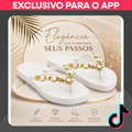Imagem da oferta Chinelo Feminino Tiras Douradas e Pedraria Material Macio Solado Antiderrapante Elegância Casual Chic para Passeios e P