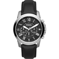Imagem da oferta Fossil Relógio masculino Grant com cronógrafo ou mostrador automático e pulseira de couro genuíno ou aço inoxidáve