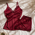 Imagem da oferta Pijama Baby Doll Sexy Short Doll Com Detalhes Em Renda Roupa de Dormir Feminino