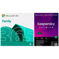 Imagem da oferta Microsoft 365 Family 1 licença para até 6 usuários 15 meses + Kaspersky Antivírus Premium para 5 dispositivos 12 meses