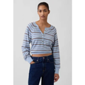 Imagem da oferta Suéter Feminino GAP Listrado Cropped Azul