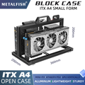 Imagem da oferta METALFISH ITX A4 Alumínio Open Frame Case GPU vertical 240mm Cooler Mini-ITX compatível DIY Gaming PC