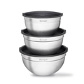 Imagem da oferta Conjunto de 3 Bowls Bumper em Inox com Tampa Hermética Kit Tigelas Multiuso Cozinha - Bumper Magazine