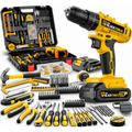 Imagem da oferta Parafusadeira Furadeira De Impacto The Black Tools Profissional Bateria 21V C Maleta + Kit Acessórios 145 Peças TBKIT