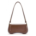 Imagem da oferta Bolsa Feminina Casual Transversal Dia Dia Chocolate Liso Níquel