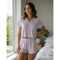 Imagem da oferta Pijama Feminino Cropped Gola V Pijaminha
