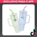 Imagem da oferta Copo Garrafa Térmica 1200ml Inox com Alça e Canudo: Leve p Onde Quiser