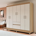 Imagem da oferta Guarda Roupa De Casal Ideal Plus 6 Portas Para Quarto Grande Com Cabideiro E Prateleiras