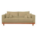 Imagem da oferta Sofá Living 2 Lugares Suede Resistente Madeira + Almofadas