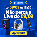 Imagem da oferta É AMANHÃ ÀS 12H30 no Instagram! Live Especial 9/9 com Cupons Exclusivos e Ofertas Relâmpago!