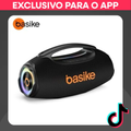 Imagem da oferta Basike Caixa de Som Bluetooth Estéreo: 80W Potente IPX6 TWS RGB