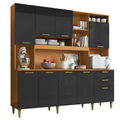 Imagem da oferta Armário de Cozinha Completa Aramóveis Kit Mega 9 Portas 2 Gavetas