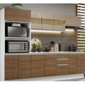 Imagem da oferta Armário de Cozinha Completa 100% MDF 250 cm Branco/Rustic/Crema Smart  Madesa