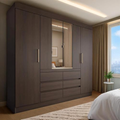 Imagem da oferta Guarda Roupa Casal 4 Portas Com Espelho e 6 Gavetas Cádis (CAFE TOUCH)