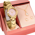 Imagem da oferta Relógio Feminino Condor Dourado Fundo Rosa Com Conjunto Semi-joia