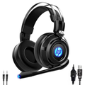 Imagem da oferta HP Headset Gamer H200 Preto Com Microfone Driver de 50mm USB+P2 com Iluminação de LED Áudio Stereo 8AA03A