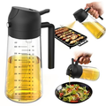 Imagem da oferta TrendPlain Pulverizador de azeite de oliva de vidro de 470 ml para cozinhar Frasco dispensador de azeite 2 em 1 para