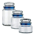Imagem da oferta Euro Home - Conjunto com 3 Potes Multiuso de Vidro, Tampa Herméticas - VDR1129-VM