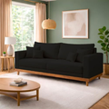 Imagem da oferta Sofá Living 2 Lugares Suede Reforçado + Almofadas Recepção Sala - Balaqui Decor Cor:preto
