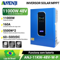 Imagem da oferta ANENJI 11KW Hybrid Solar Inverters 220V 48V MPPT Inverter inversores híbridos Wifi inversor Parallel 6 Max for PV placa