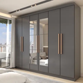 Imagem da oferta Guarda-Roupa Casal Odisseia 6 Portas 2 Gavetas com Espelho Onix - Panorama Móveis