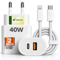 Imagem da oferta Carregador Turbo 40W USB-C + USB-A Compatível com iPhone 8 X XR 11 12 13 14