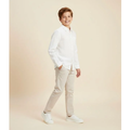 Imagem da oferta Camisa Infantil em Algodão com Linho Texturizada - Tam 5 a 14 Anos