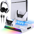 Imagem da oferta Suporte Base Vertical PS5 Slim Com Led RGB Carregador Fan