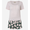 Imagem da oferta Pijama Short Doll em Ribana com Estampa de Coração Rosa ClaroVerde - Lojas Renner