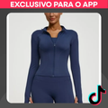 Imagem da oferta Blusa Manga Longa Feminina Quick-Dry para Yoga e Corrida - Modela a Cintura