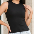 Imagem da oferta Blusa Regata Feminina Slim Gola Redonda Malha Canelada