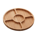 Imagem da oferta Lyor - Petisqueira De Bambu Com 5 Divisórias Round 25cm X 25cm X 1,6cm