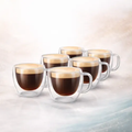 Imagem da oferta Kit 6 Xícaras Vidro Duplo Térmico Café 80ml Premium Luxo Transparente