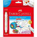 Imagem da oferta Canetinha Hidrográfica com Carimbo Faber-Castell Super Duo DUO150610 10 Cores